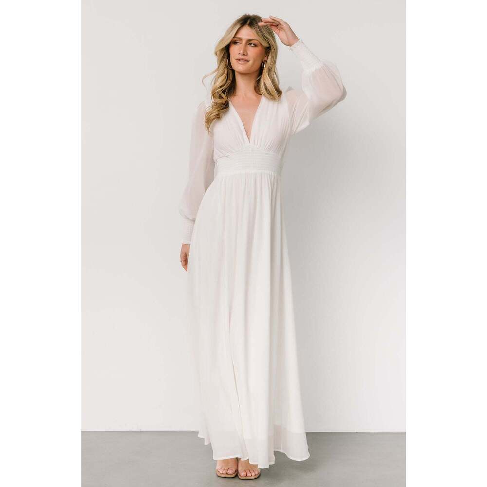 Baltic Born Ivory Long Sleeve V-Neck Wedding Dress
